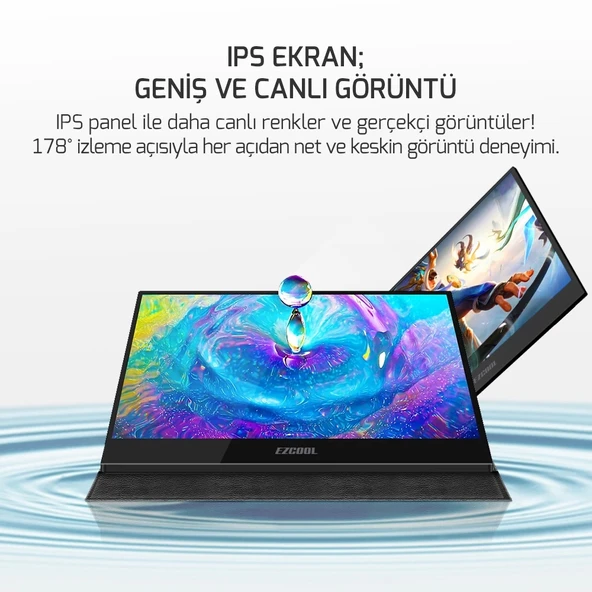 EZCOOL LITE E15T 15,6’’ 60HZ FHD PORTABLE TAŞINABİLİR DOKUNMATİK MONİTÖR (SIFIR ÖLÜ PİKSEL GARANTİLİ) ürün görseli 1