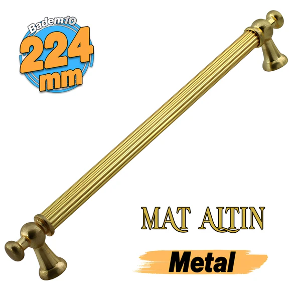 Osmanlı Metal Çizgili Altın Kulp 224 mm 22.4 cm Mobilya Çekmece Mutfak Dolabı Dolap Kapak Kulb Kulpu ürün görseli 1