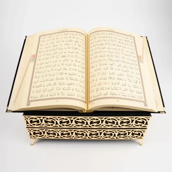 Raşel Kaplama Rahleli Kur'an-ı Kerim (Orta Boy, Siyah) ürün görseli 1