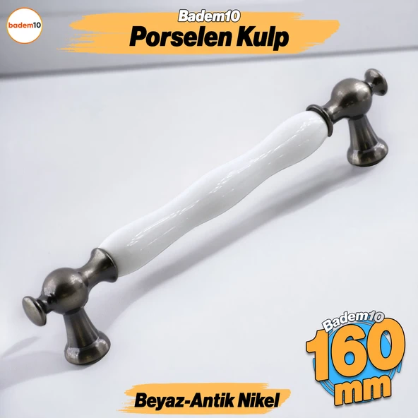 Aruh Porselen Antik Nikel Kulp 160 mm Mobilya Çekmece Mutfak Dolabı Dolap Kapak Kulpları Kulb Kulpu ürün görseli 1