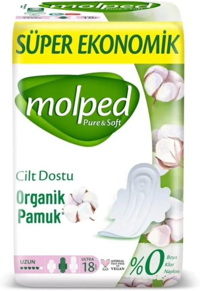Molped Pure & Soft Uzun 18'li Hijyenik Ped ürün görseli 1