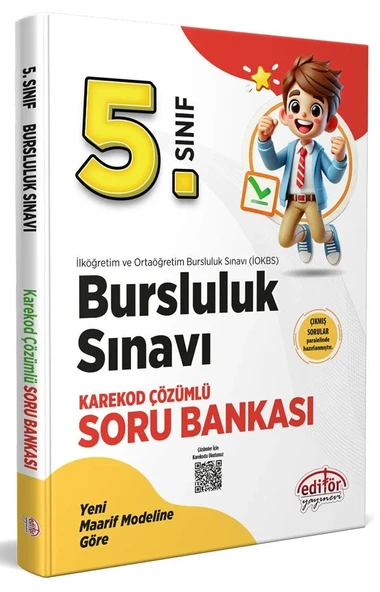 Editör Yayınları 5. Sınıf 2025 Bursluluk Sınavı Soru Bankası - Karekod Çözümlü ürün görseli 1