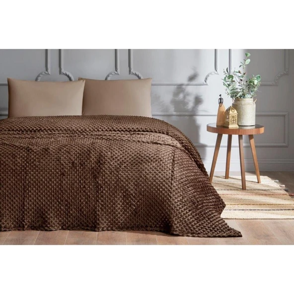 ÖZDİLEK TOMURCUK TEK KİŞİLİK BATTANİYE KAHVE 150X220 ürün görseli 1