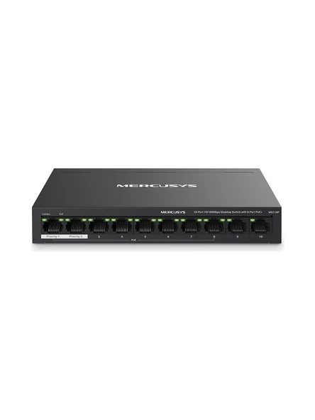 Mercusys MS110P 10 Port 10/100 Mbps 8 Port POE Switch ürün görseli 1