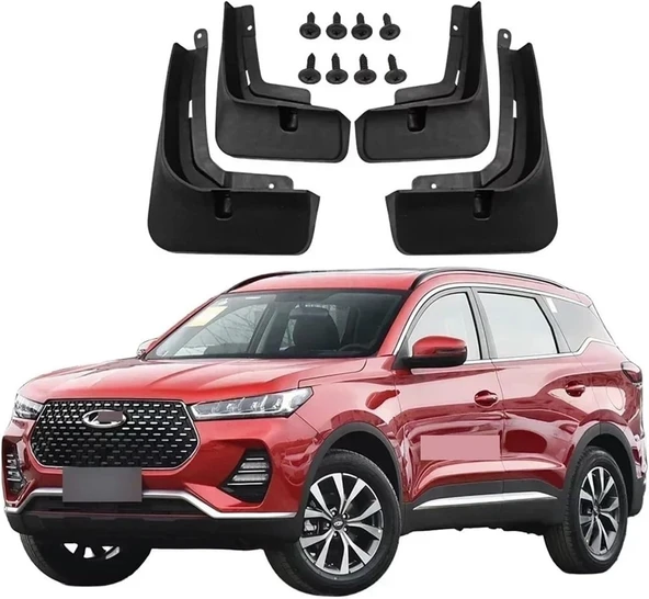 Tiggo 7 Pro Yazılı Paçalık Tozluk Çamurluk Siyah 2'li ürün görseli 1