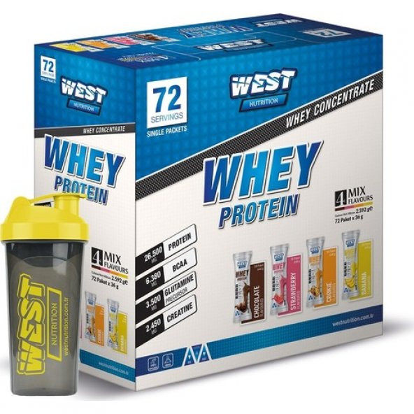 -West  Whey Protein 72 Servis Karışık Aroma 2592 gr (ŞASE) ürün görseli 1