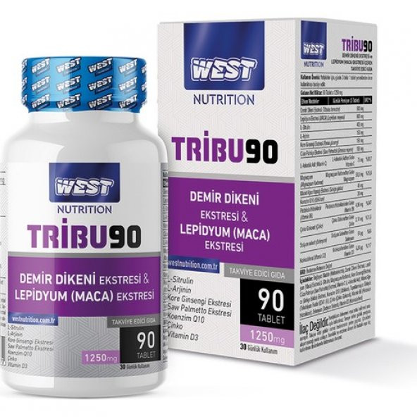 West TRIBU90 Tribulus Terrestris & Lepidyum (Maca)90 Tablet x 1250 Mg ürün görseli 1