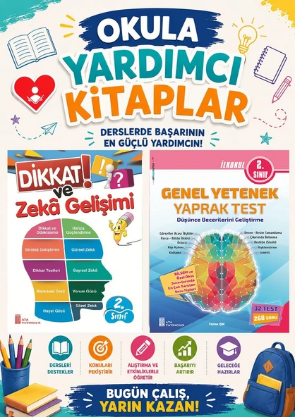 Ata 2.Sınıf Okula Yardımcı Dikkat Ve Zeka Gelişimi - Genel Yetenek Yaprak Test ürün görseli 1