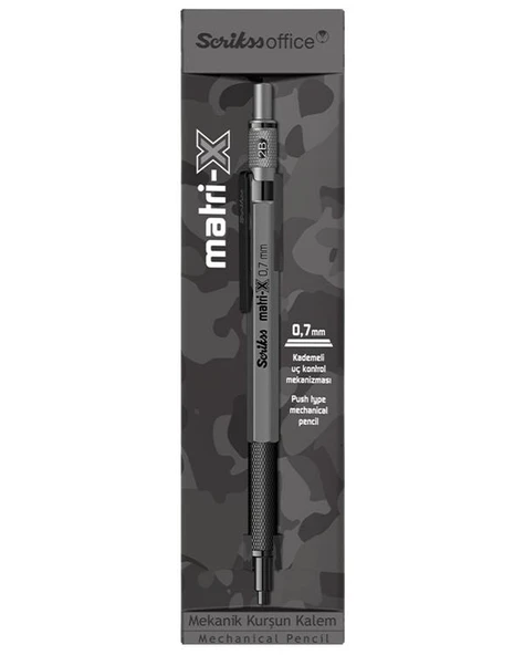 Scrikss Matri-X Mekanik Kurşun Kalem 0,7 mm Gri ürün görseli 1
