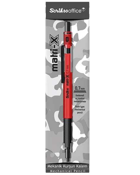 Scrikss Matri-X Mekanik Kurşun Kalem 0,7 mm Kırmızı ürün görseli 1