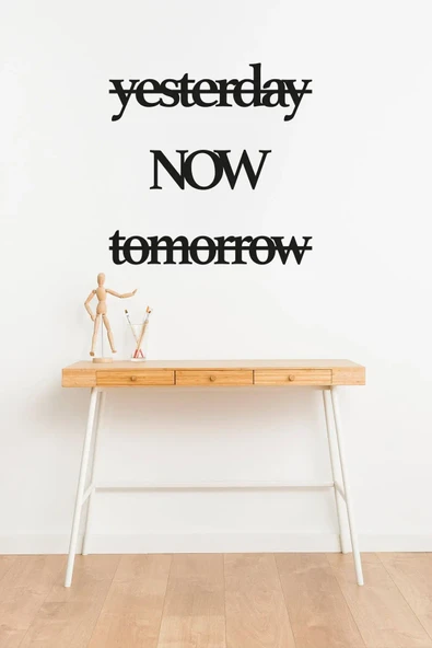 Yesterday, Now, Tomorrow Yazılı MDF Dekor Seti ürün görseli 1