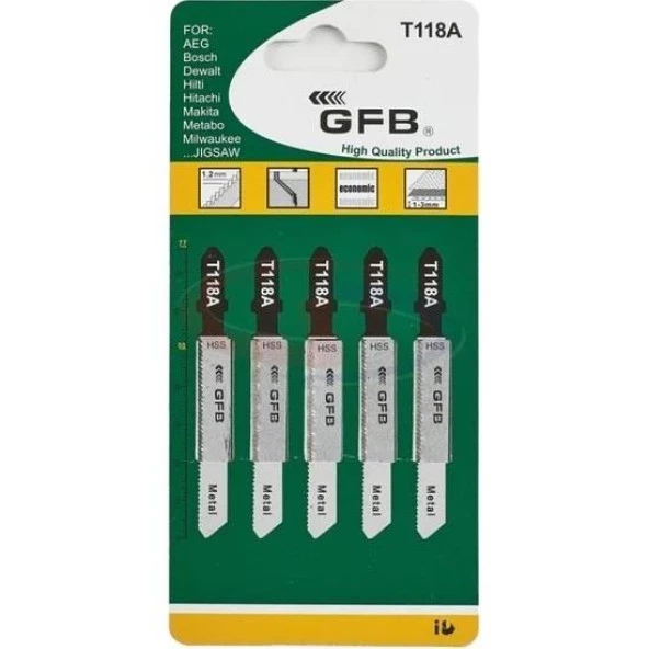 Gfb T118A Dekupaj Ağzı Metal Hss 5 Li Paket ürün görseli 1