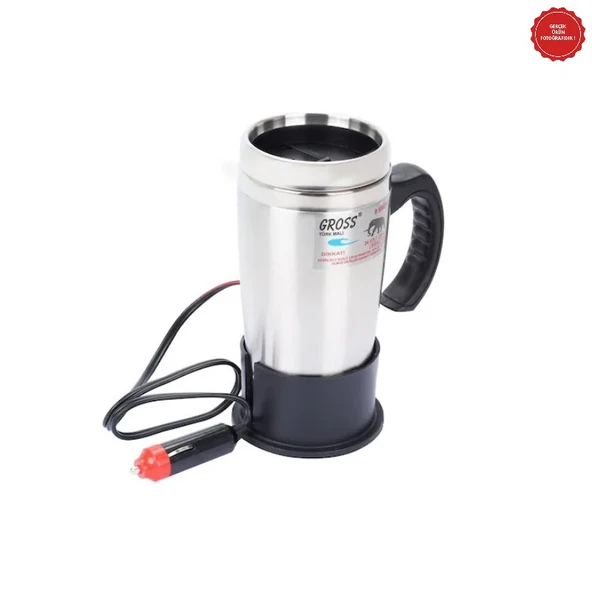Gross Termoslu Krom Araç İçi Su Isıtıcı 12 V-450 Ml ürün görseli 1