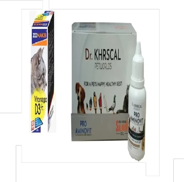 Zonax Kedi Vitamin Set (  Kediler İçin Vitamin aminovit + Vitamin D3 ve Omega 3-6-9 ) ürün görseli 1