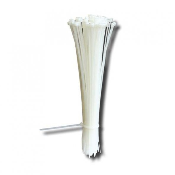 Çetsan 4,8x250 Beyaz 25cm Kablo Bağı Plastik Cırt Kelepçe Toplayıcı-100 Adet ürün görseli 1