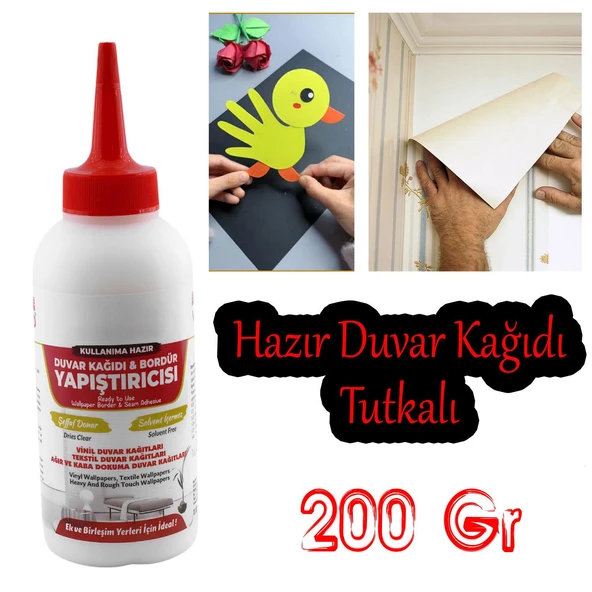 Duvar Kağıdı Broşür Yapıştırıcısı Şeffaf 200 kg Hazır Tutkal Vinil Tekstil El İşi Kağıtları 1 Adet ürün görseli 1