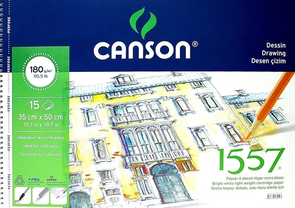 Canson 1557 Desen Çizim blok 35x50 cm 180 g 15 Yaprak ürün görseli 1
