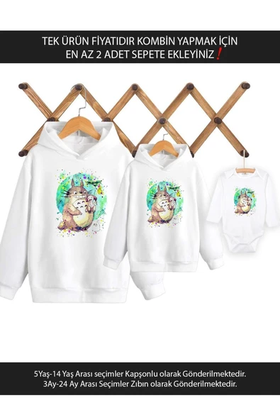 Komşum Totoro Baba Oğul Kız (TEK ÜRÜN FİYATIDIR KOMBİN YAPMAK İÇİN EN AZ 2 ADET SEPETE EKLEYİNİZ) ürün görseli 1