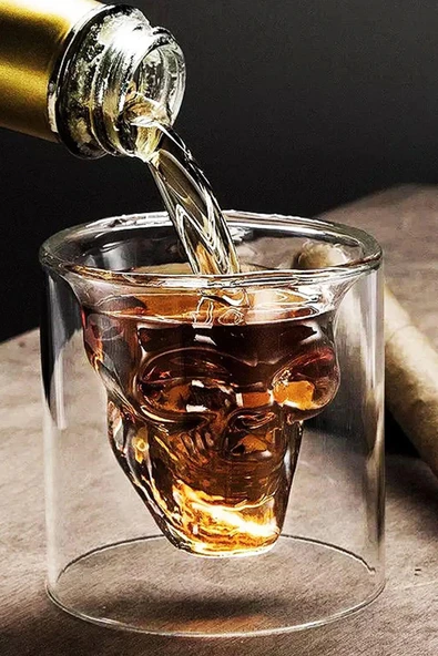 ikili 125ML orta boy  Isıya Dayanıklı Borosilikat Kuru Kafa Tasarımlı Çift Cidarlı Cam Bardak ürün görseli 1