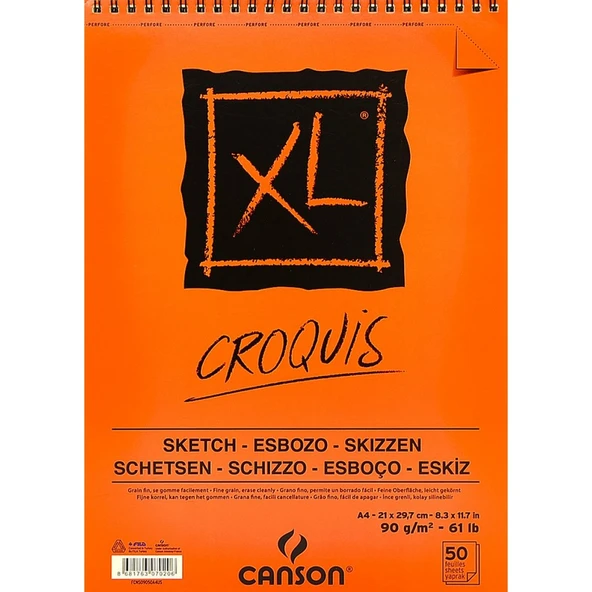 Canson XL Croquis Spiralli Eskiz Defteri A4 90 g 50 Yaprak ürün görseli 1