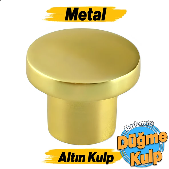 Rezene Altın Kulp Düğme Tek Vidalı Çekmece Mutfak Mobilya Dolabı Dolap Kulpu Kulbu Metal Kulpları ürün görseli 1