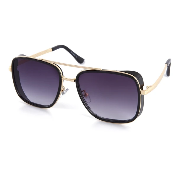 Di Caprio DC3060GOLD Yanları Kapalı İkonik Kare Model Unisex Güneş Gözlüğü ürün görseli 1