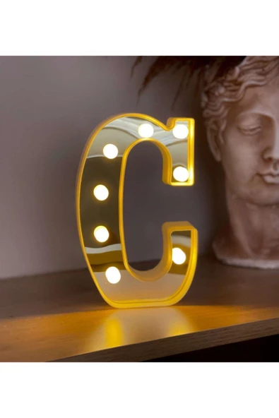 3D Işıklı Led Harf Dekoratif Aydınlatma Büyük Boy C ürün görseli 1