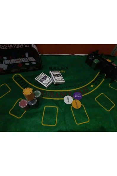 200 Chip Texas Hold'em Poker Set - Resim 4