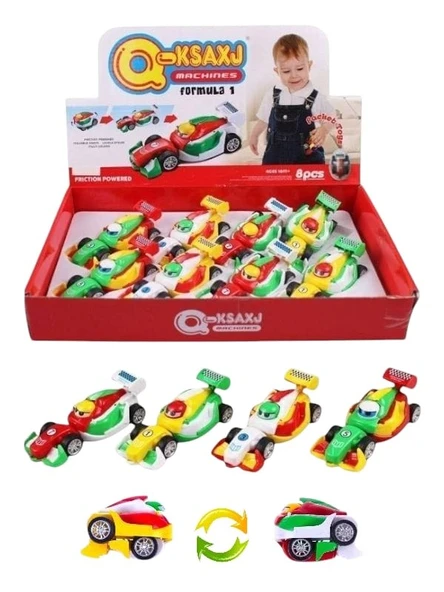 Formula Arabası Uzay Arabasına Dönüşüyor Sürtmeli Araba - 1 Adet ürün görseli 1