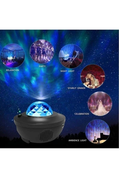 Projektör Bluetooth Hoparlör Lazer Işıklı Disko Lambası - Resim 4
