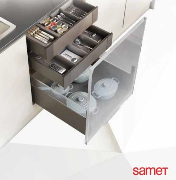 Samet Smart Flow Çekmece Rayı Bordürsüz 500mm ürün görseli 1