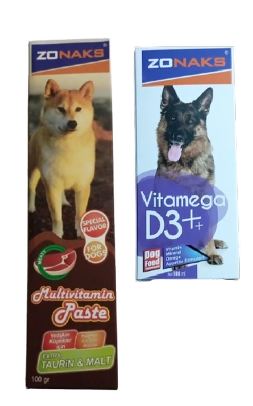 Zonax Köpek Multivitamin Pasta (Extra Taurin & Malt) + Köpek D3 Vitamin 100 ML ürün görseli 1