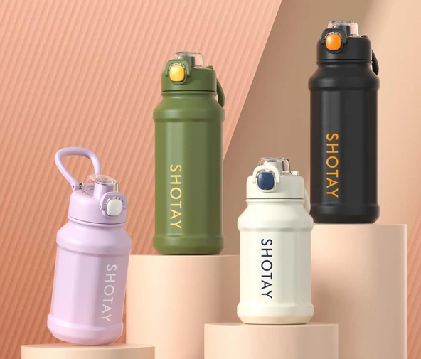 Shotay Çelik Termos Matara 720Ml Siyah - Resim 10