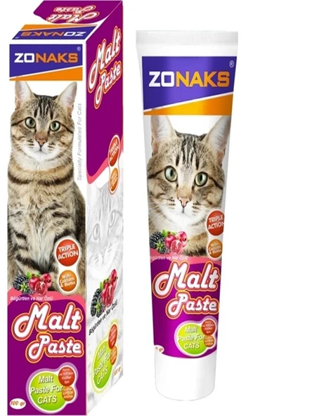 Zonax Malt Paste 100 Gr. Yavru Ve Yetişkin Kediler İçin Malt Pasta (Böğürtlen ve nar özlü) ürün görseli 1