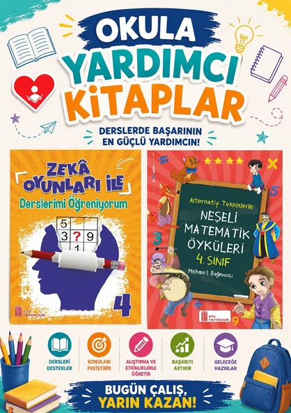 Ata 4.Sınıf Okula Yardımcı Zeka Oyunları ile Derslerimi Öğreniyorum- Neşeli Matematik Öyküleri ürün görseli 1