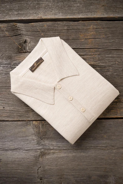 Woolen World Polo Yaka Battal (Büyük Boy) Yünlü Triko Kazak ürün görseli 1