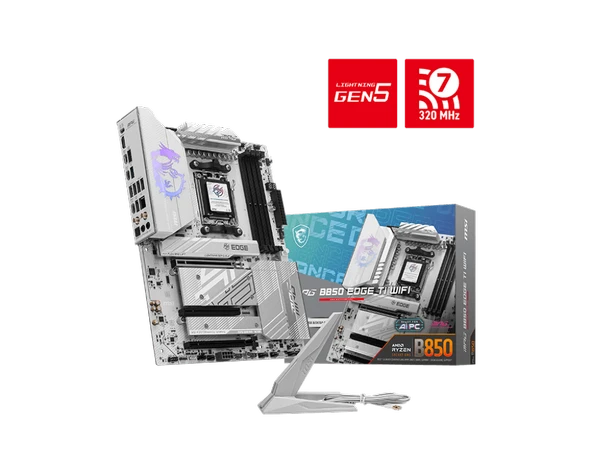 MSI MB MPG B850 EDGE TI WIFI AM5 DDR5 8400MHZOC HDMI 4x M.2 USB 10Gbs 5G LAN WI-FI 7 ATX ürün görseli 1