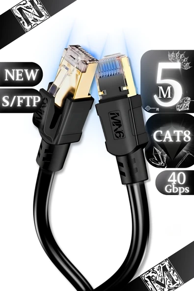 MN6 M110XF Cat8 Kablo/5 METRE/40GBPS-2000MHZ-26 Awg-S/ftp-Cat8 Ethernet Kablosu ürün görseli 1