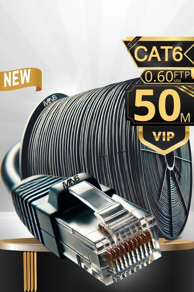 MN6 M108XF Cat6 FTP Ethernet Kablosu 50 Metre Dış Mekan UV Korumalı Çift Katmanlı PE+PVC Parazit Önleyici 23AWG 0.60mm ürün görseli 1