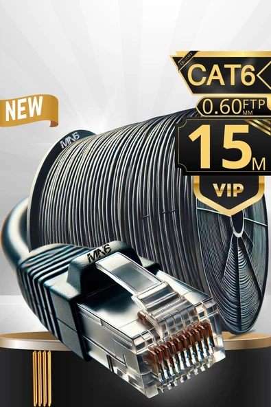 MN6 M108XF Cat6 FTP Ethernet Kablosu 15 Metre Dış Mekan UV Korumalı Çift Katmanlı PE+PVC Parazit Önleyici 23AWG 0.60mm ürün görseli 1