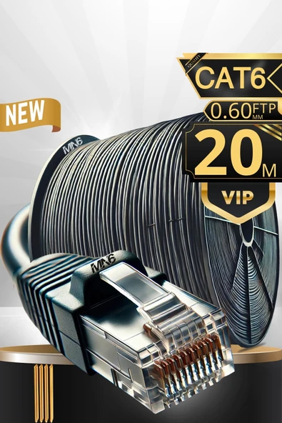 MN6 M108XF Cat6 FTP Ethernet Kablosu 20 Metre Dış Mekan UV Korumalı Çift Katmanlı PE+PVC Parazit Önleyici 23AWG 0.60mm ürün görseli 1