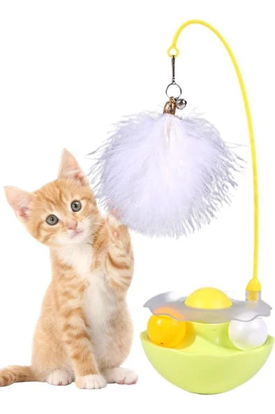 Kedi Otlu Hacı Yatmaz Kedi Oyuncağı Hareketli Devrilmez Peluş Tüylü Zilli Kedi Oyun Topu Oyuncak ürün görseli 1