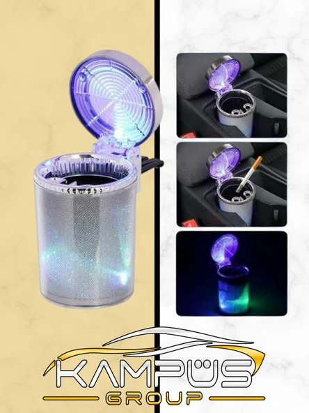 OTO KÜLLÜK RENKLİ IŞILTILI RGB ARAÇ İÇİ LED KÜLLÜK 7 IŞIKLI BLACKPİNK HAYRANI BADGİRL KÜLLÜĞÜ ürün görseli 1