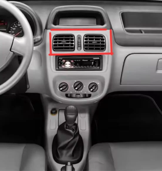 Hareketli Renault Clio Reno Yönlendirmeli  GRİ RENK 1 ÇİFT  Orta Kalorifer Fan Havalandırma Izgarası ürün görseli 1