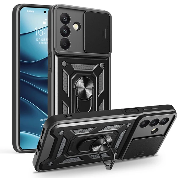 Samsung Galaxy A26 Kılıf Magnetik Standlı Kamera Korumalı Sürgülü Vega Kapak ürün görseli 1