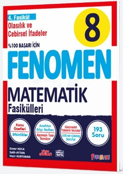 8. Sınıf Olasıılık ve Cebirsel İfadeler Fenomen Fasikülü Fenomen Okul Yayınları ürün görseli 1