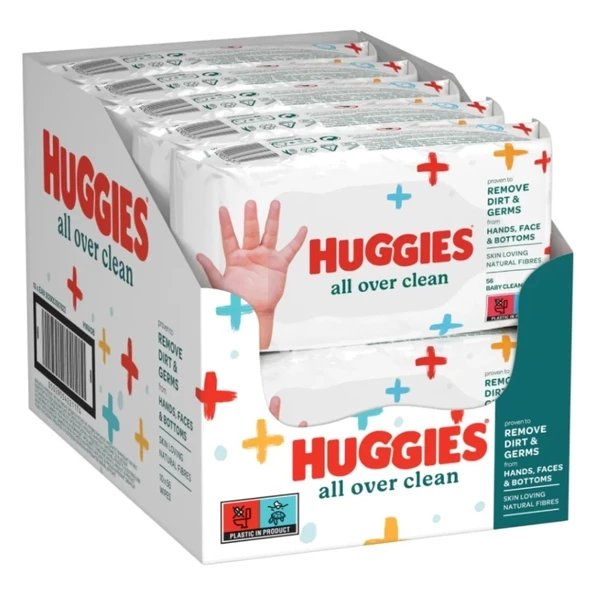 Huggies All Over Clean Bebek ve Çocuk Islak Mendili 10x56 Yaprak ürün görseli 1