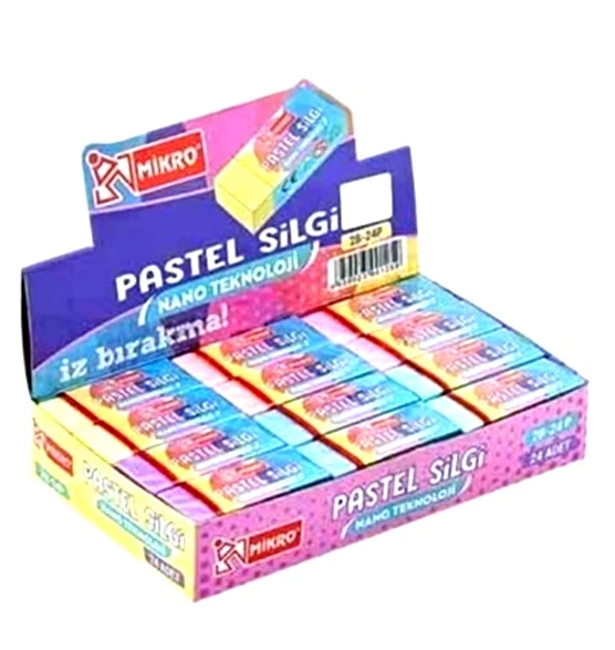 Mikro Silgi Renkli Soft Pastel 2B-24 - 10 adet ürün görseli 1