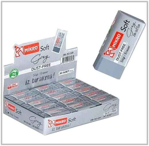 Mikro Soft Silgi Gri 2B-30 - 10 adet ürün görseli 1
