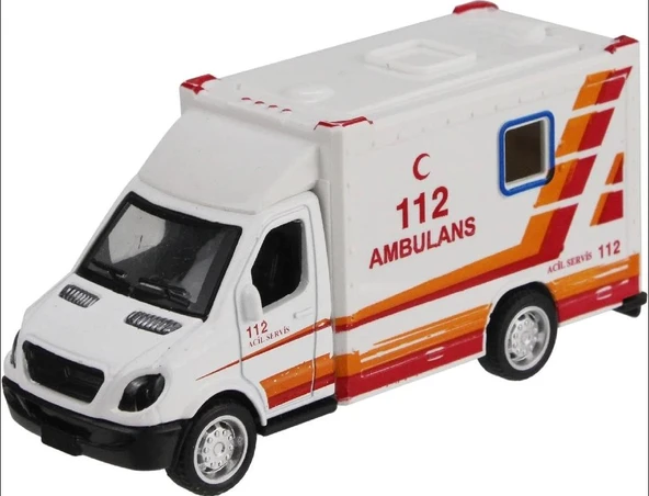 Oyuncak Metal Çek Bırak Ambulans 10 cm ürün görseli 1